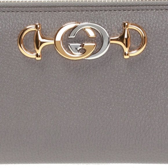 Gucci Horse-bit Zip Around Wallet in Dusty Gray - Picture 5 of 6
